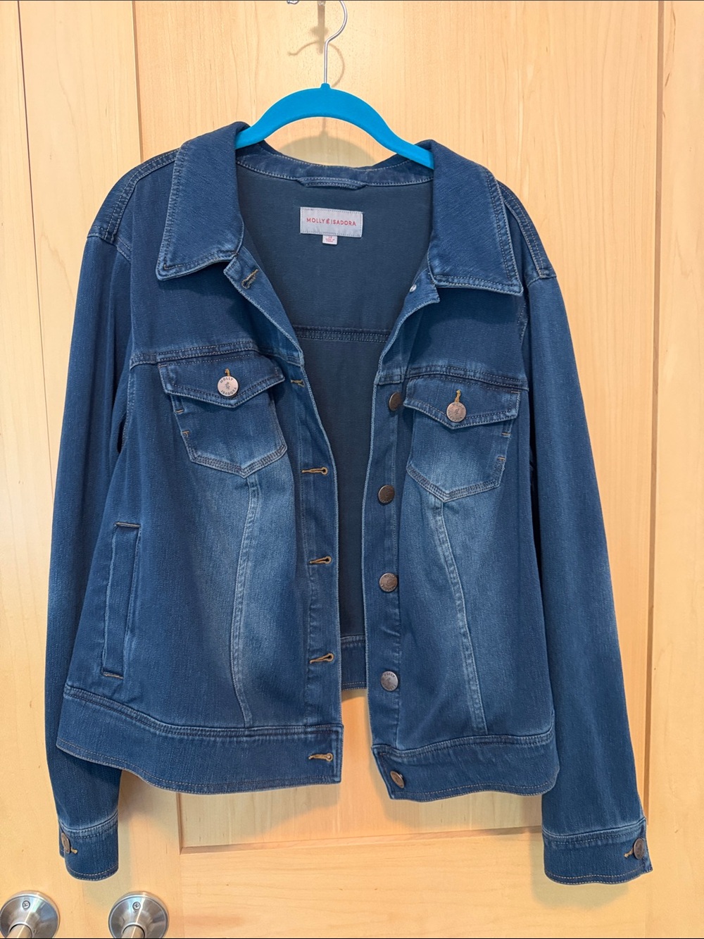 Molly & Isadora Women's Dark Blue Stretch Denim Jacket